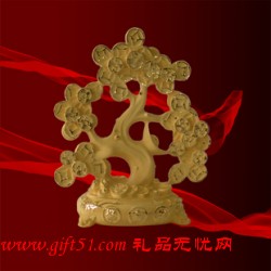 招財(cái)樹 絨紗金工藝品