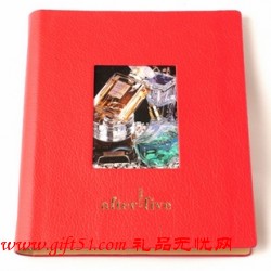 紅色開(kāi)窗油邊記事本