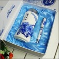 青花瓷杯子陶瓷筆商務套裝定制