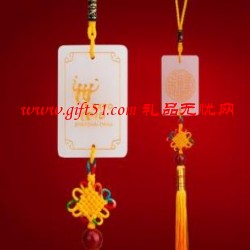 玉石汽車(chē)掛件定制 4S汽車(chē)店促銷(xiāo)禮品